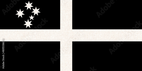 The Cornish Australian flag on fabric. Illustration of Cornish Australian flag © alexmak