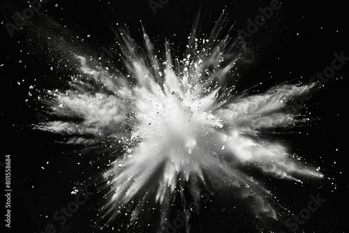 Stunning Black and White Diamond Dust Explosion in Darkness