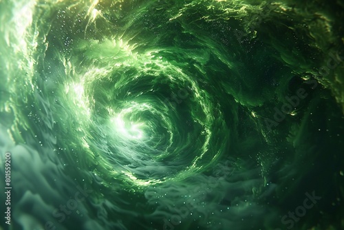 Spiraling Green Vortex Effect Captured in Stunning Detail