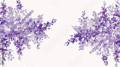   A picture of a bunch of purple flowers against a white background