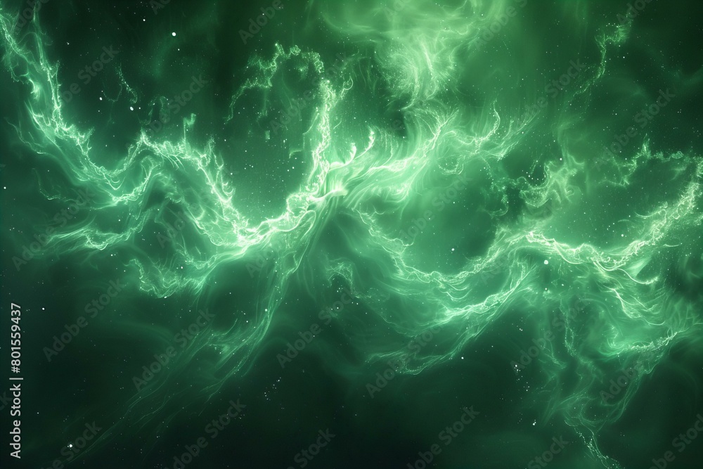Ethereal Green Aura Effect with Swirling Patterns and Stardust Ethereal Green Aura Effect with Swirling Patterns and Stardust