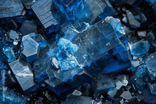 Stunning Macro Shot of Natural Blue Kyanite Crystals