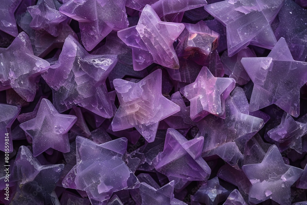 Stunning Purple Lepidolite Crystals with Star Shapes and Glow Stunning Purple Lepidolite Crystals with Star Shapes and Glow