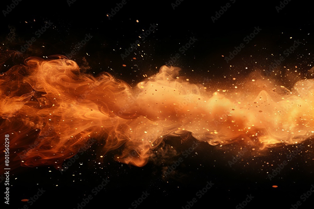 Fiery Orange Flame Effect with Dynamic Abstract Smoke