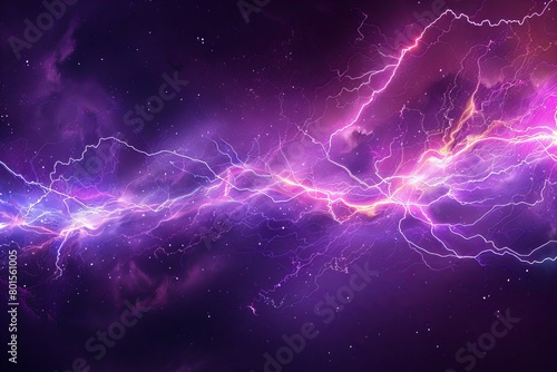Stunning Purple Lightning in a Starry Night Sky © Sandu
