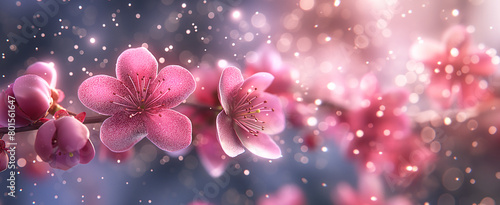 Floral pink background © Irène