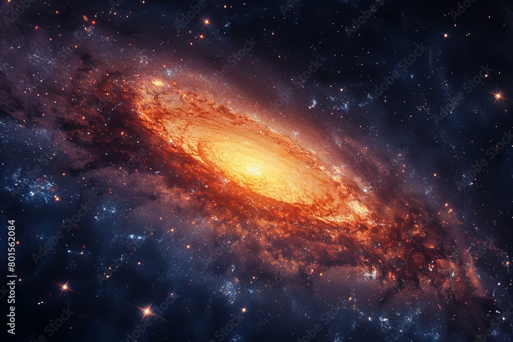 Fototapeta premium Stunning Spiral Galaxy Amid a Starry Cosmic Background