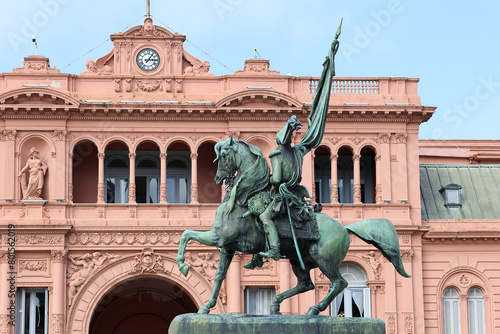 Monument Of General Manuel Belgrano And Presidential Building Casa Rosada