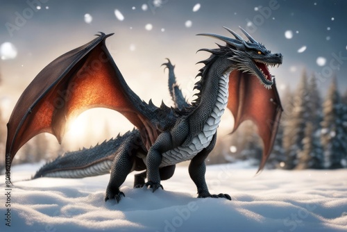 dragon in the snow