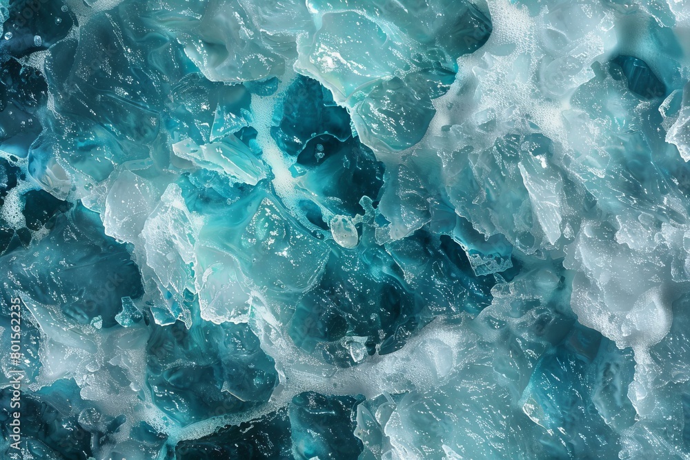 Turquoise Ice Close-Up with Shimmering Light Reflections Turquoise Ice Close-Up with Shimmering Light Reflections