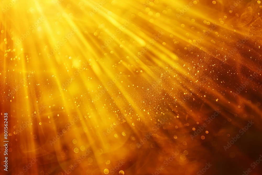 Radiant Sunburst Effect with Glowing Yellow Dust Particles