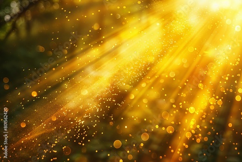 Radiant Sunbeams and Golden Dust Particles in Nature © Sandu
