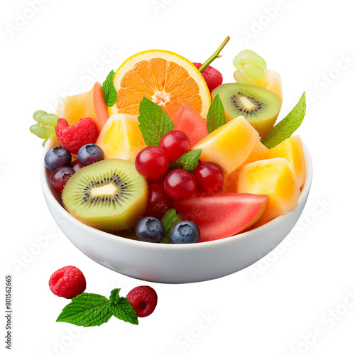 fruit salad isolated on white