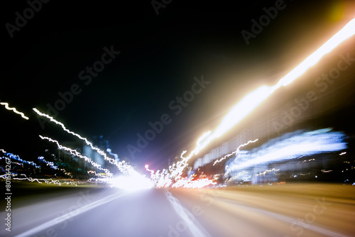 City street at night abstract