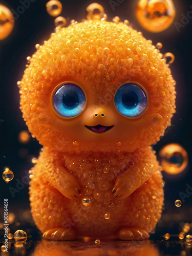 Cute Orange Alien.Generated by AI