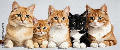 Feline Team: A Hand-Drawn Study of Young Cats © SR07XC3