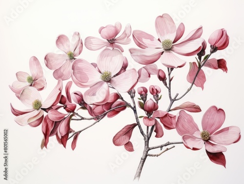 Dogwood watercolor style isolated on white background