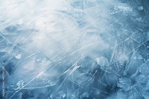 A background of ice with frozen textures and hockey rink marks