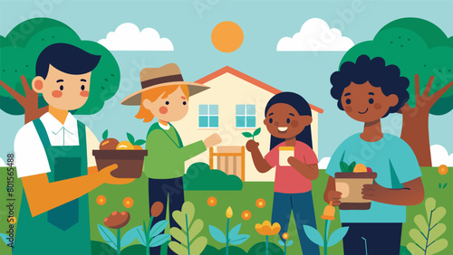In a lowincome neighborhood a school has implemented a gardening program for students with sensory processing disorders providing them with handson. Vector illustration