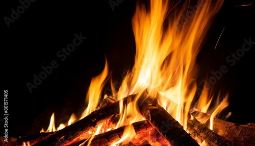 primer plano de una hoguera encendida llamas y fuego aislados sobre fondo transparente
