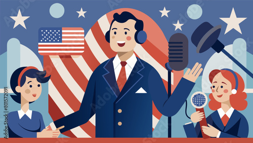 Fall in love with the timeless tales and heartwarming traditions of Americas Independence Day as we bring them to life through a live reenactment of a. Vector illustration