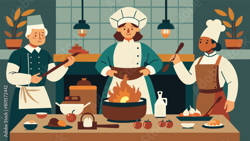 Colonial Cuisine Step back in time and cook up some classic recipes from the 1700s including succulent roast meats and flavorful stews.. Vector illustration