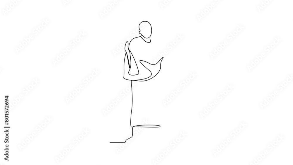 Animated self drawing of people doing praying during Hajj month. People using ihram for hajj pray activity in simple linear style video design concept. Islamic hajj day design video illustration. Animated self drawing of people doing praying during Hajj month. People using ihram for hajj pray activity in simple linear style video design concept. Islamic hajj day design video illustration.