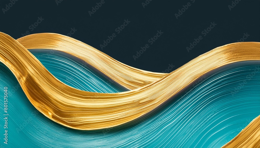 abstract gold waves with blue aqua teal yellow isolated textured ...