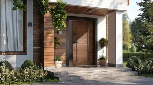 Premium entrance door with wood effect. © Ahtesham