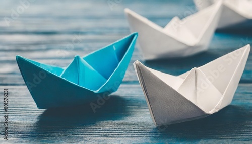 origami paper ship boats female success leadership strategy planning development social media influence marketing hr recruiter disruptive innovation breakthrough business model solutions concept