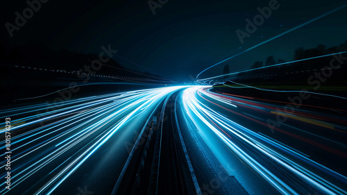 light trails on a highway, long exposure © insideFairy
