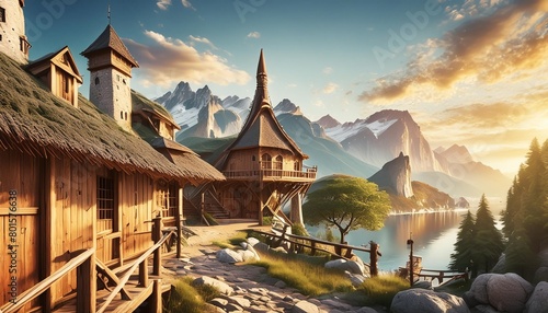rustic concept background photorealistic architectural fantasy outdoor environment