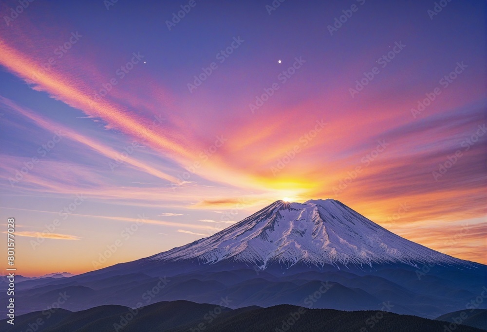 Ethereal Sunset Over the Radiant Mountain Range Ethereal Sunset Over the Radiant Mountain Range
