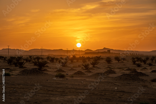 sunset in the desert Morocco 