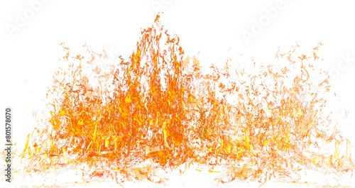 ein freigestelltes großes Feuer auf transparentem Hintergrund