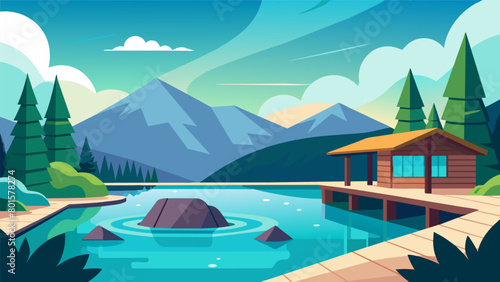 Retreat to a luxurious spa overlooking a crystalclear lake where you can indulge in a sauna experience while listening to calming sounds of water and.
