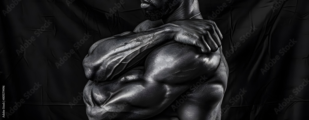 Muscular torso of an African American man