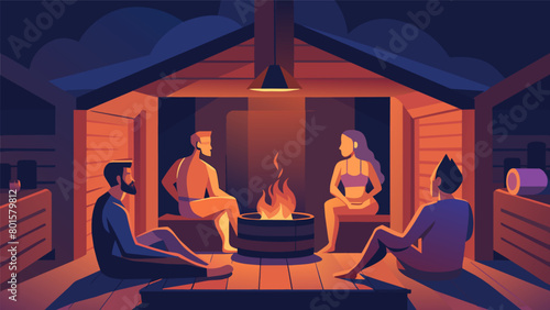 The dim lighting and cozy atmosphere of the sauna allows for a sense of safety and confidentiality encouraging the group members to open up and share.