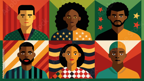Quilted Resilience Each quilt is a testament to the strength and resilience of the Black community and their ongoing fight for freedom and equality.. Vector illustration