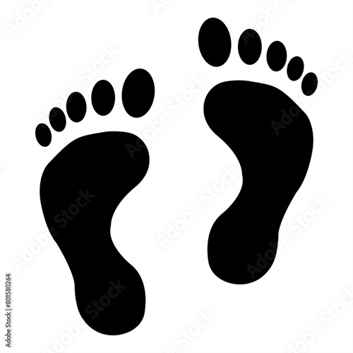 Black footprints silhouette walking icon - stock vector © Maestro