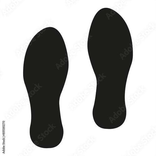 Black shoe prints isolated - stock vector