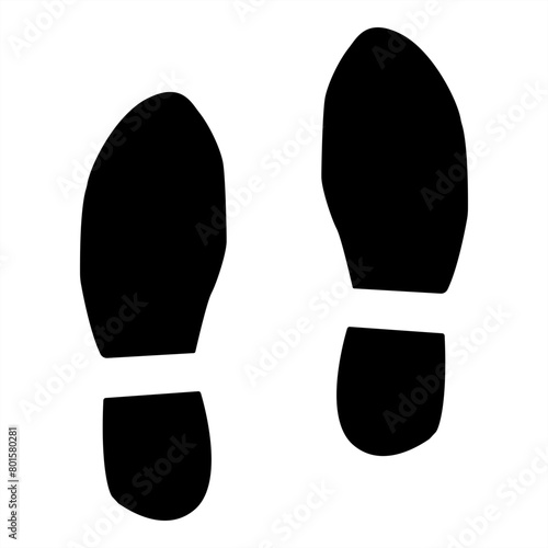 Black shoe prints isolated - stock vector