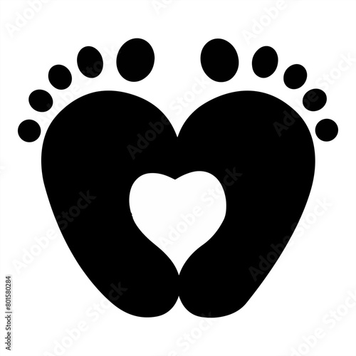 The image is of two black and white feet with a wave pattern