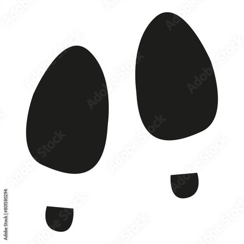 Black shoe prints isolated - stock vector