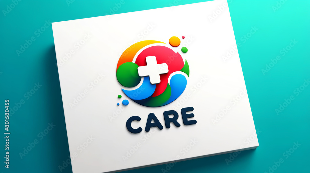 Bright and engaging healthcare logo with a care inscription. Featuring ...