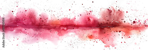 Pink and magenta watercolor paint splash on transparent background.