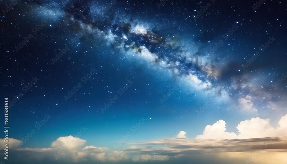a background image for creative content showcasing a starry night sky with wispy clouds creating a serene and mystical atmosphere for your designs photorealistic illustration generative ai