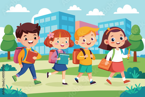 back to school concept vector Illustration