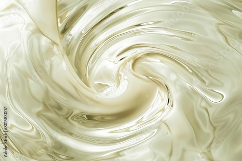 delicate cream swirls dancing in clear water abstract photo