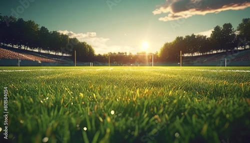 low angle view across a lawn or sports field © Mac